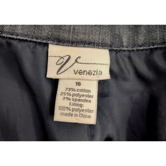 Venezia Womens 16 Black Denim Jacket Button-Up Collared Classic Retro Vintage - Picture 3 of 8